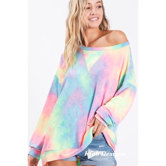💗LAST Tie Dye French Terry Front Stitch Pullover! - Picture 10 of 10